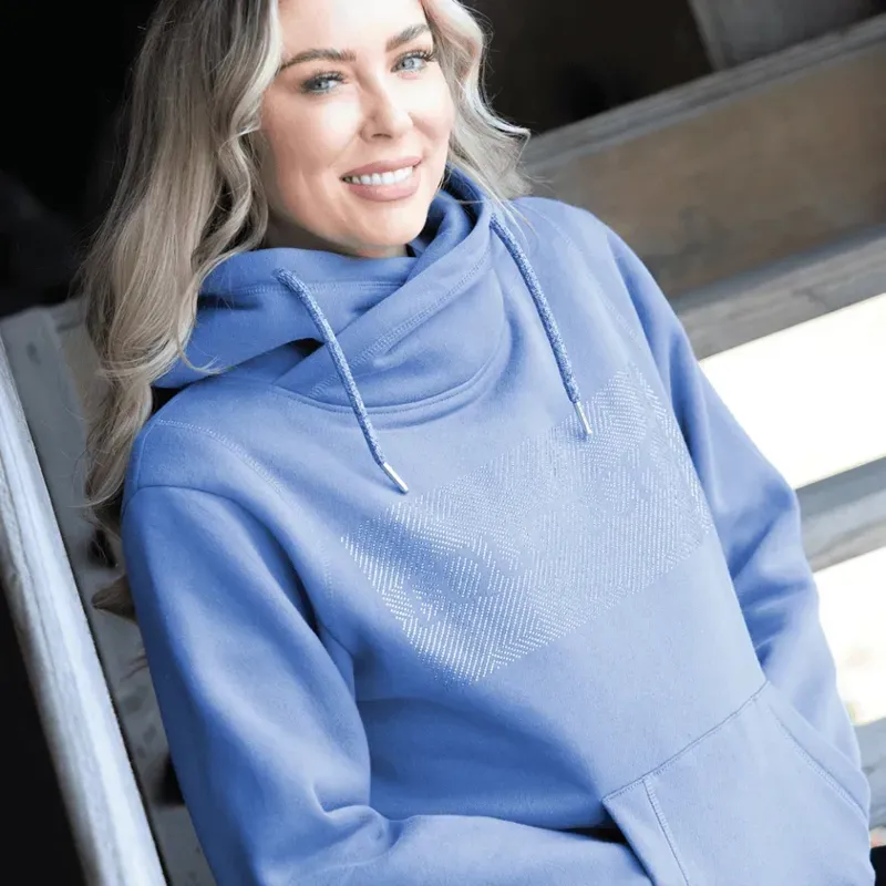 Equetech Crystal Signature Cross-Over Hoodie in Blue-1