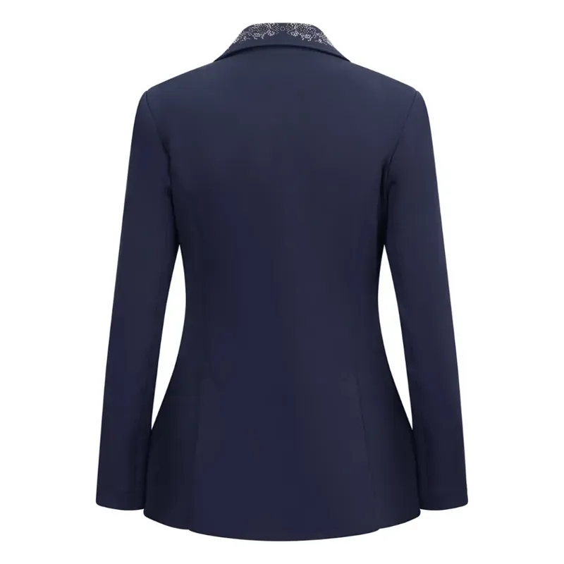 Equetech Crystal Showerproof Competition Jacket in Navy/Rose Gold-2