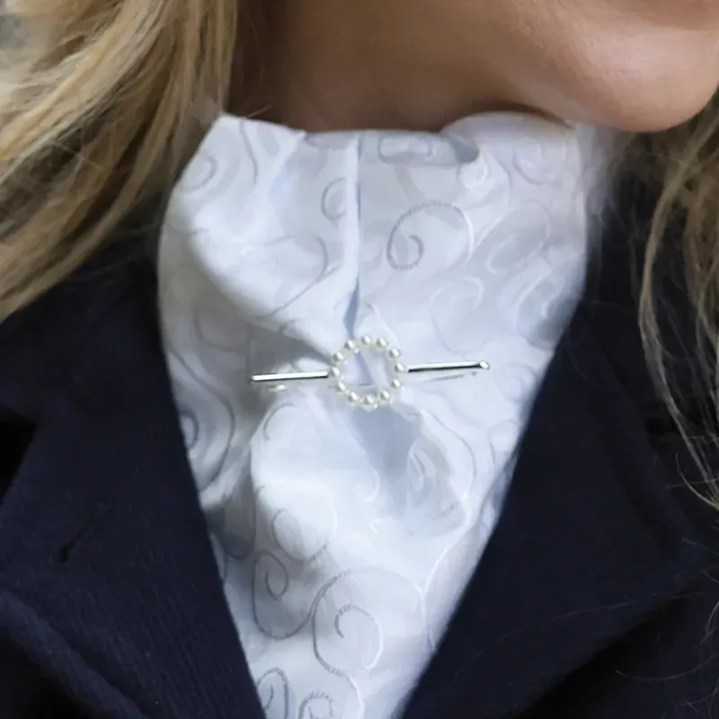 Equetech One Size Deluxe Halo Stock Pin in Silver-1