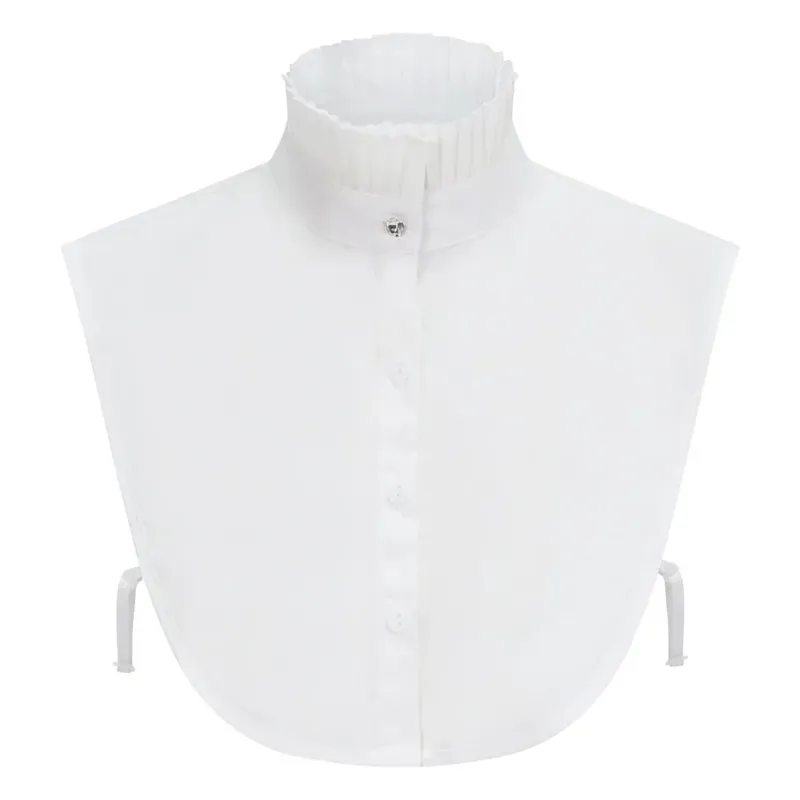 Equetech Lead Rein Frilly False Collar Bib in White