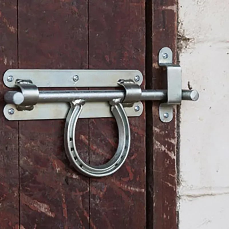 STUBBS Horse Shoe Door Bolt in Silver
