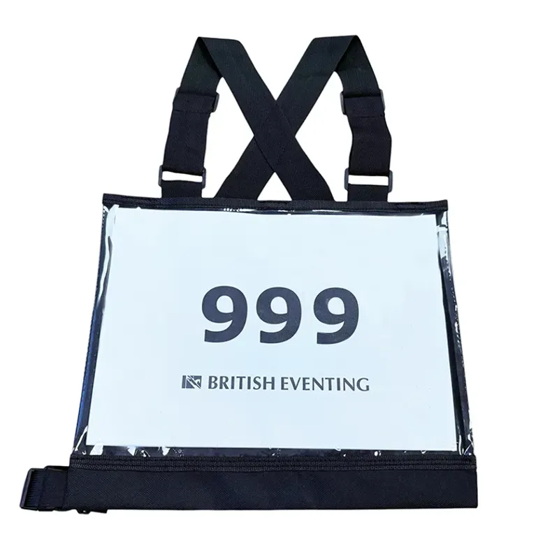 Equetech One Size Eventing Hybrid Cross Country Number Bib + Numbers in Black-4