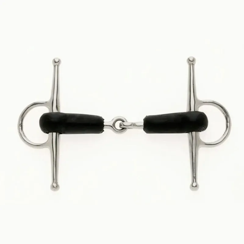 Lorina Rubber Mouth Full Cheek Jointed Snaffle in Black