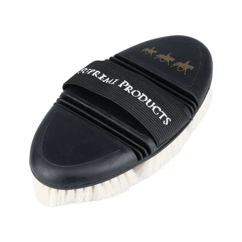 Supreme Products 18.5 X 9.5cm Pro Groom Bend Goat Hair Body Brush in Black/Gold