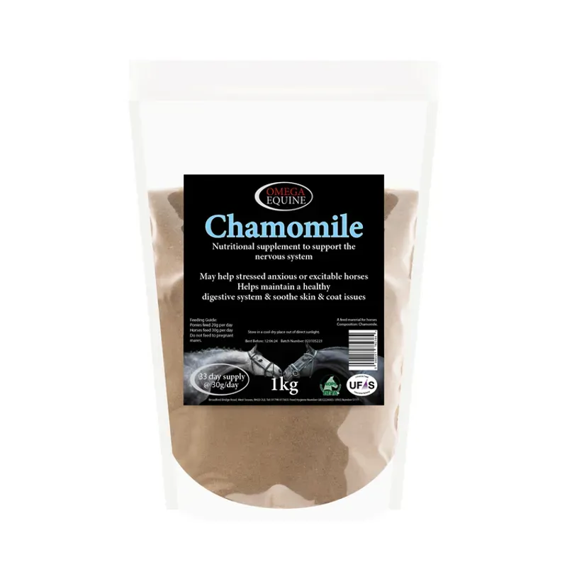 Omega Equine 1kg Chamomile in Black