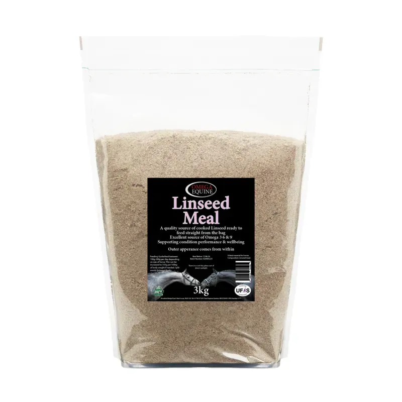 Omega Equine 3kg Linseed Meal in Black
