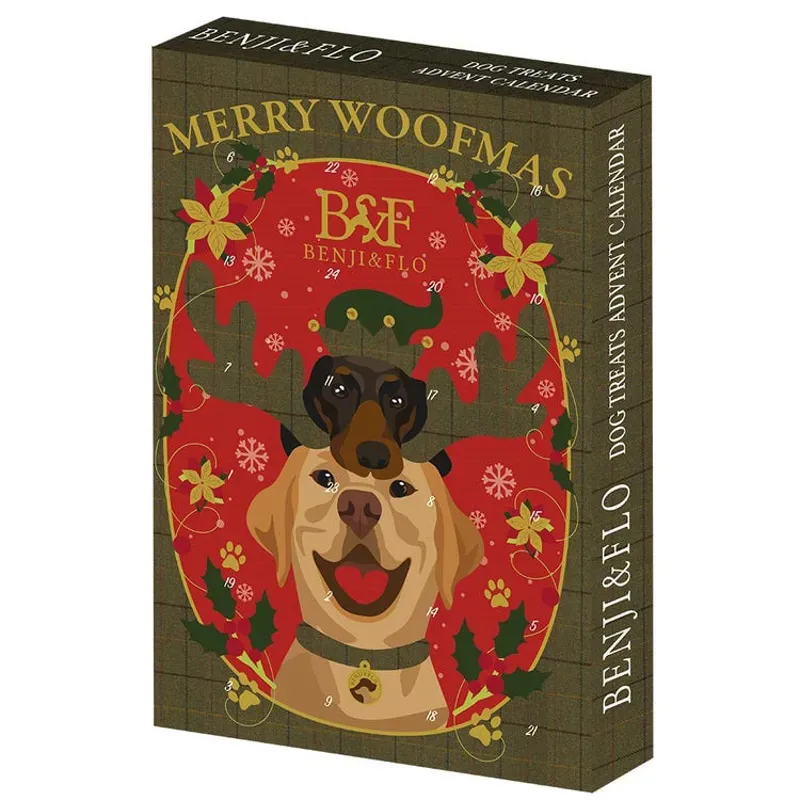 Benji and Flo Merry Woofmas Christmas Advent Calendar in Red