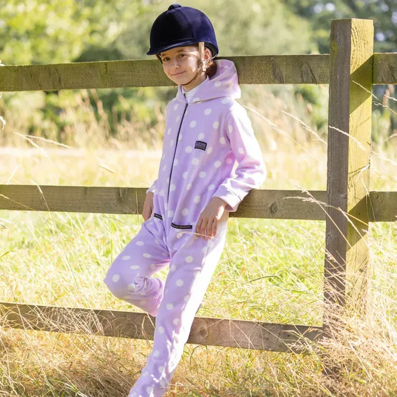 Supreme Products Child's Dotty Fleece Onesie in Lilac