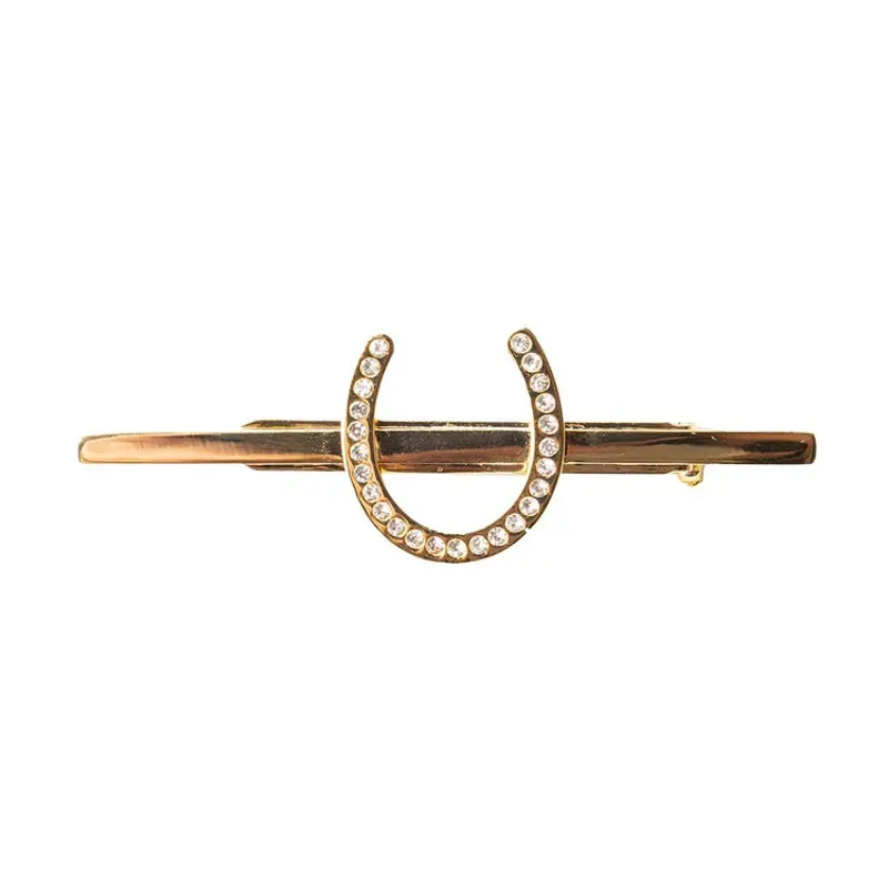 Supreme Products Glitz and Glam Horse Shoe Tie Pin in Gold/Silver