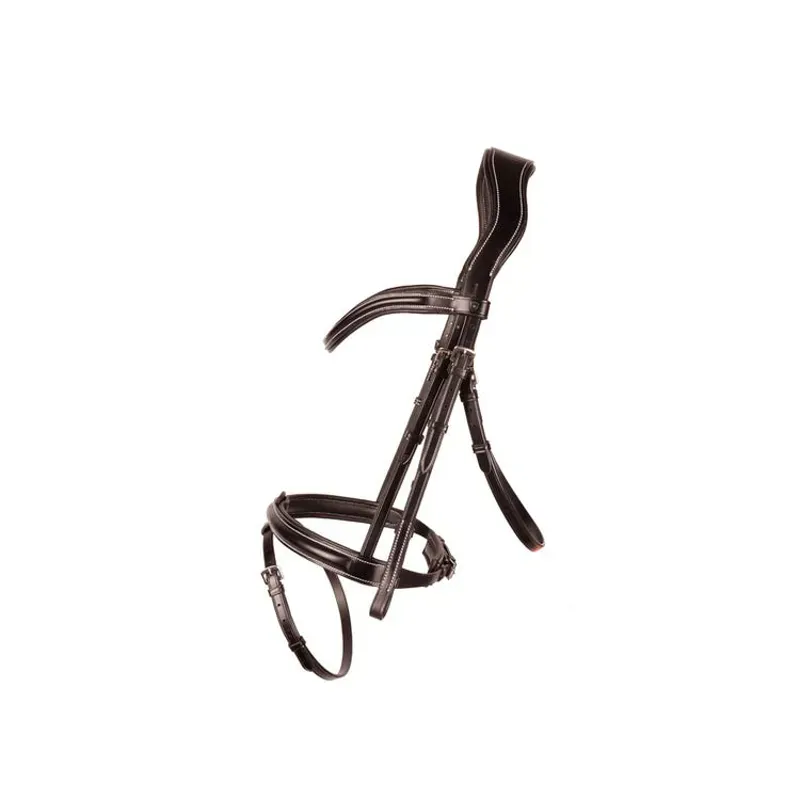 Hy Equestrian ProPresicce Pelle Raised Flash Leather Bridle in Brown/Brass Hardware