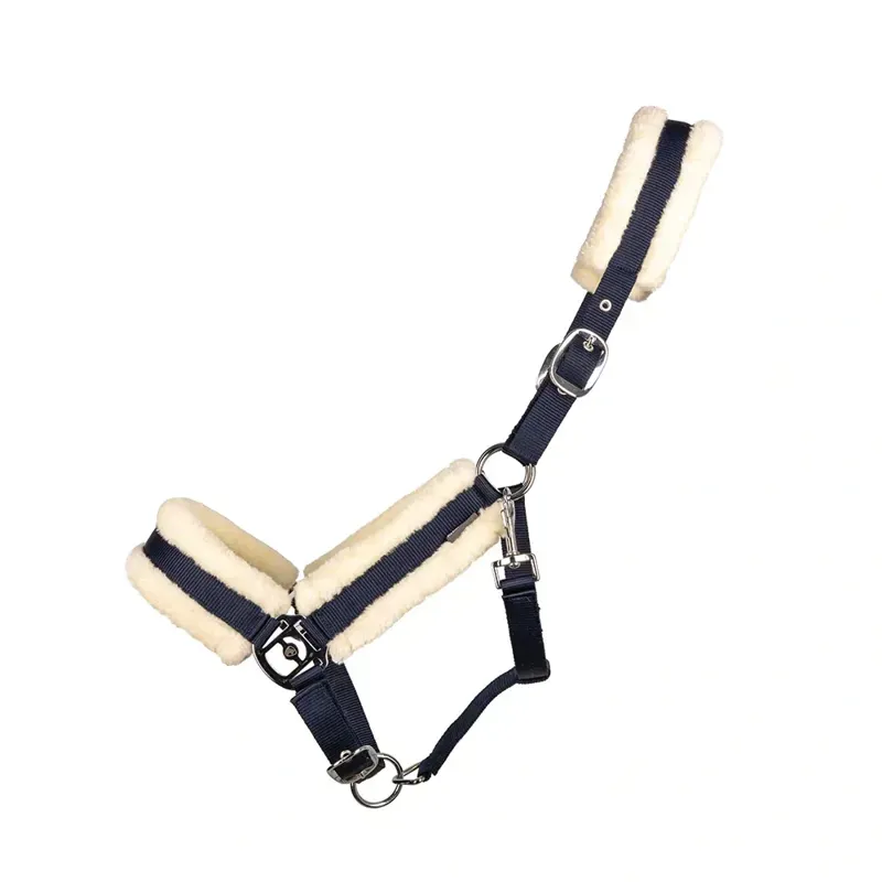 Hy Equestrian Luxury Faux Fur Head Collar in Navy