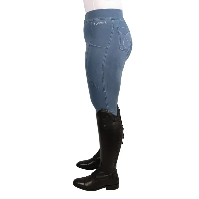 Hy Equestrian Elevate Chambray Denim Tights in Blue-1