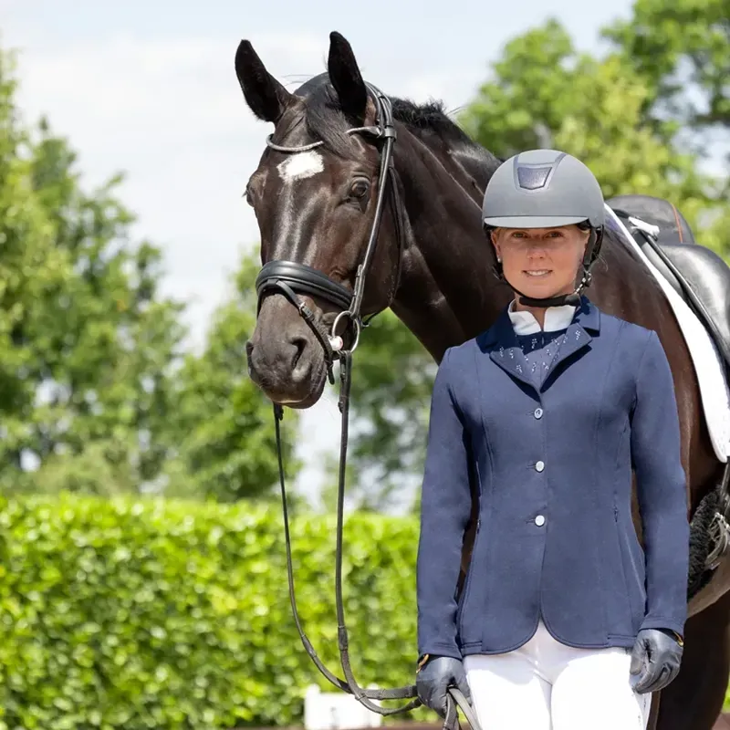 Hy Equestrian Roka Reign Show Jacket in Navy-4