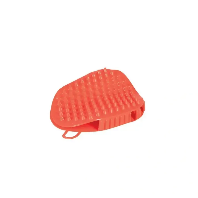 Hy Equestrian Rubber Massage Mitt in Red-1