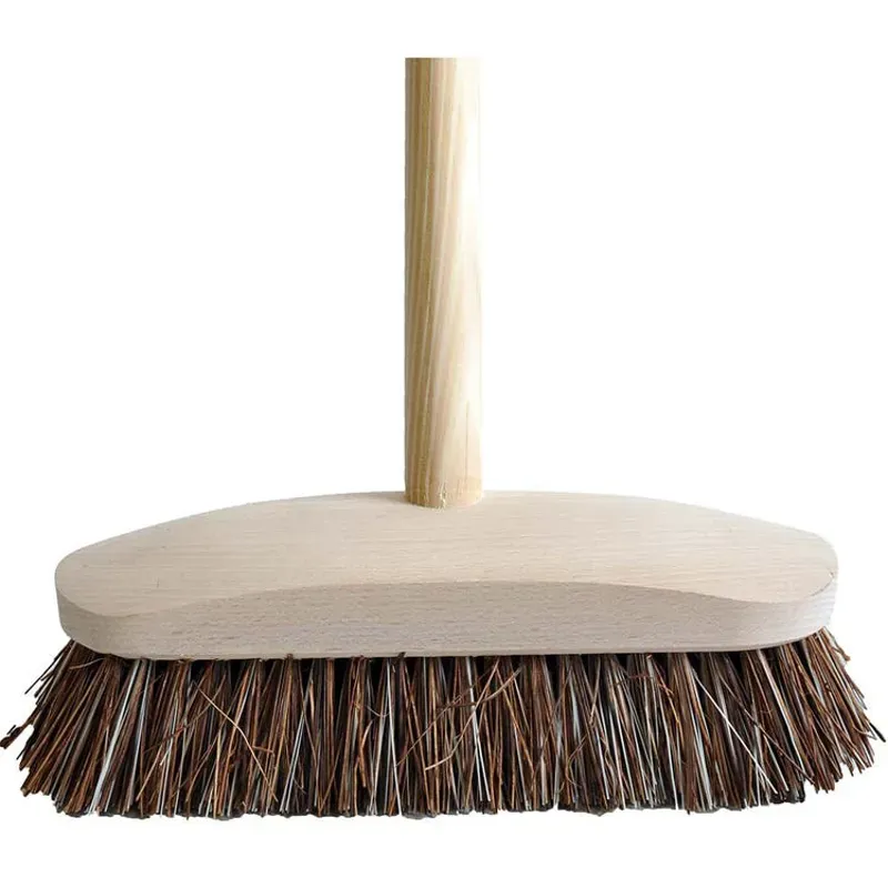 Hill Brush 237mm Stiff Deck Scrub With Handle in Brown