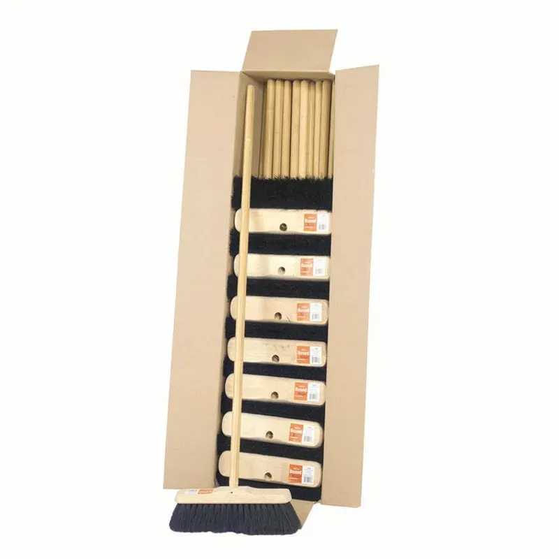 Hill Brush 305mm Soft Sweeping Broom With Handle in Brown