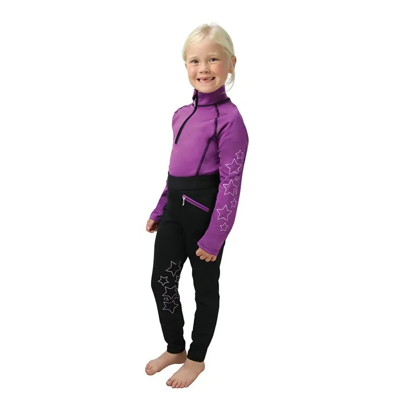 Hy Equestrian Children's Stella Base Layer in Purple/Lilac/Black