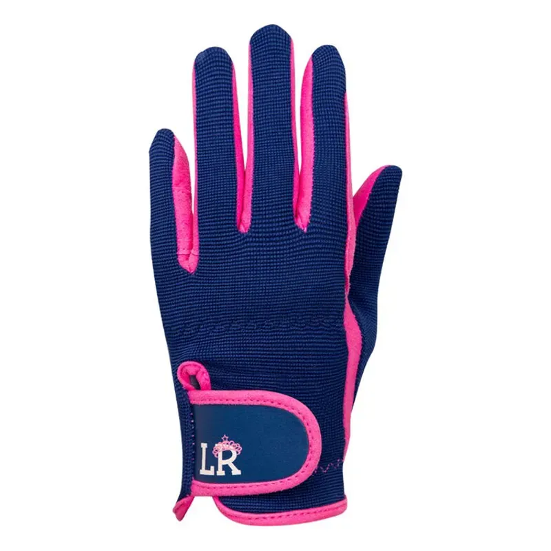 Stacy Children's Riding Gloves By Little Rider - - Navy/Pink child x large