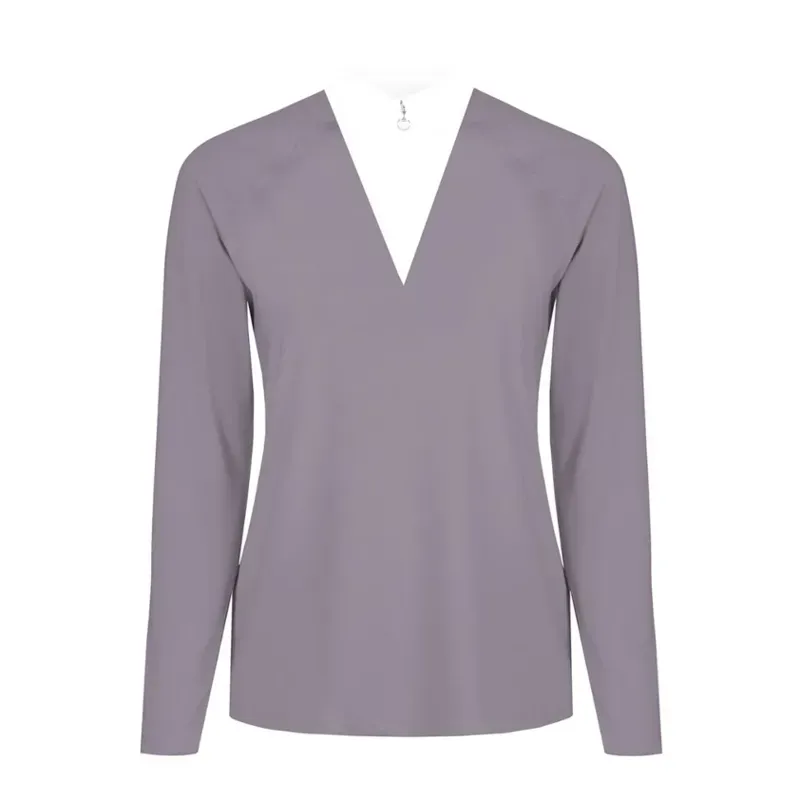 Equetech Ladies Thermal Sweater Stock Shirt in Grey/White