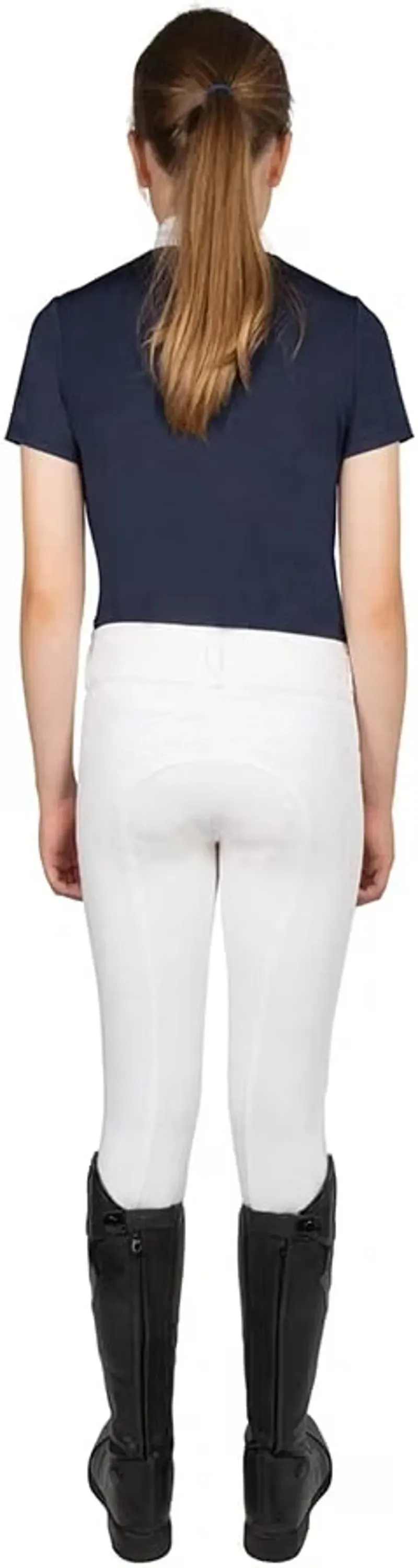 Hy Equestrian Children's Roka Reign Riding Tights in White-2