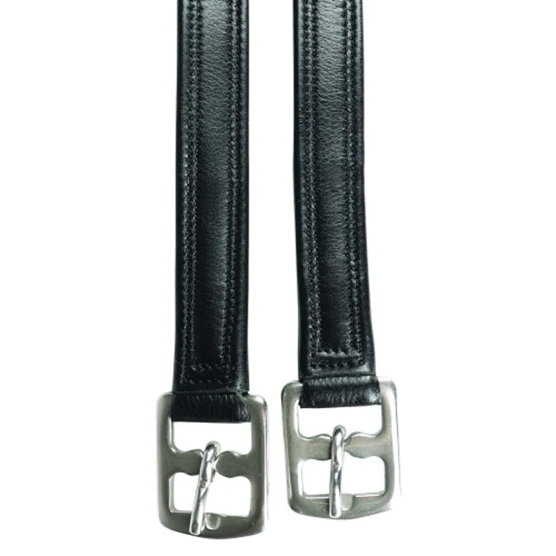 Hy Equestrian Super Soft Stirrup Leathers - Black - Black Child