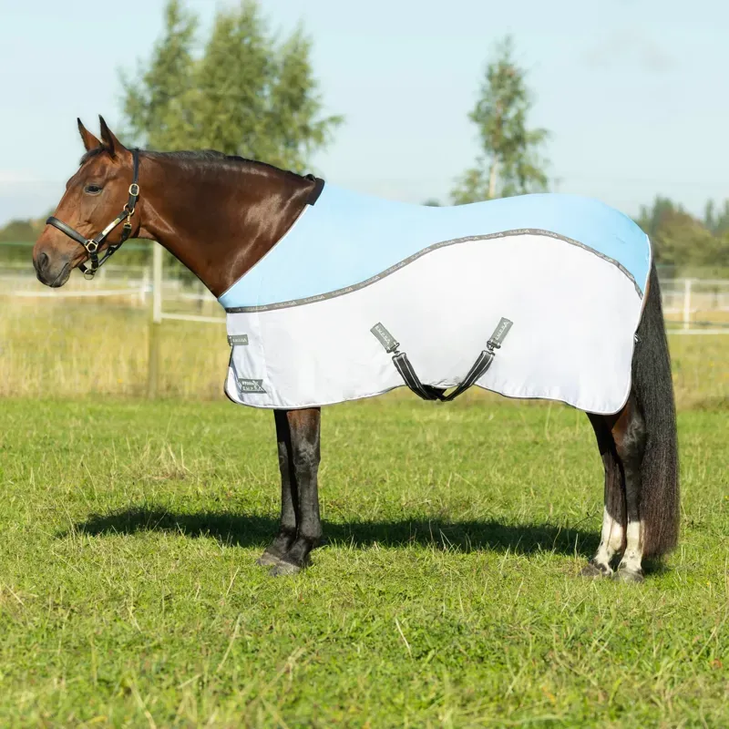 Hy Equestrian StormX Empra MeshX Cooler Rug in Light Blue/Grey