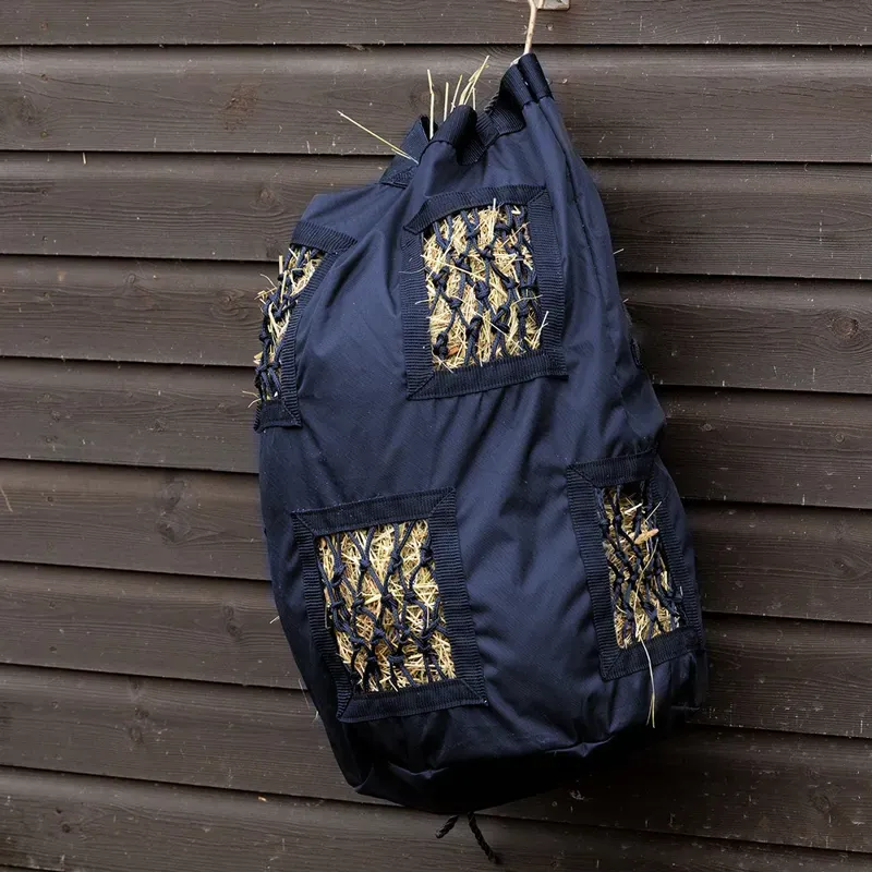 Hy Equestrian Slow Flow Fun Play Hay Bag in Navy-1