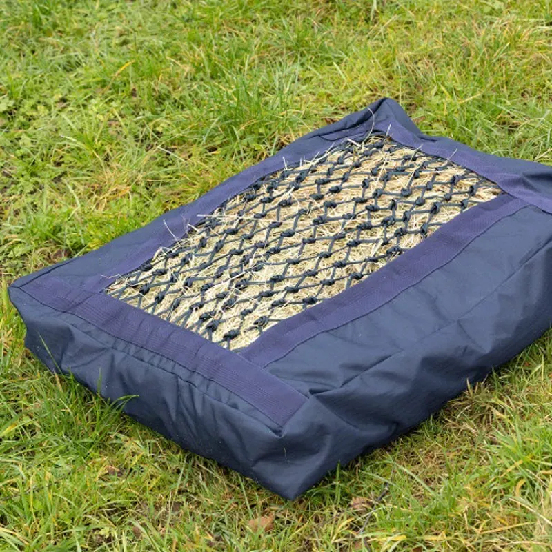 Hy Equestrian Slow Flow Pillow Hay Net in Navy-1