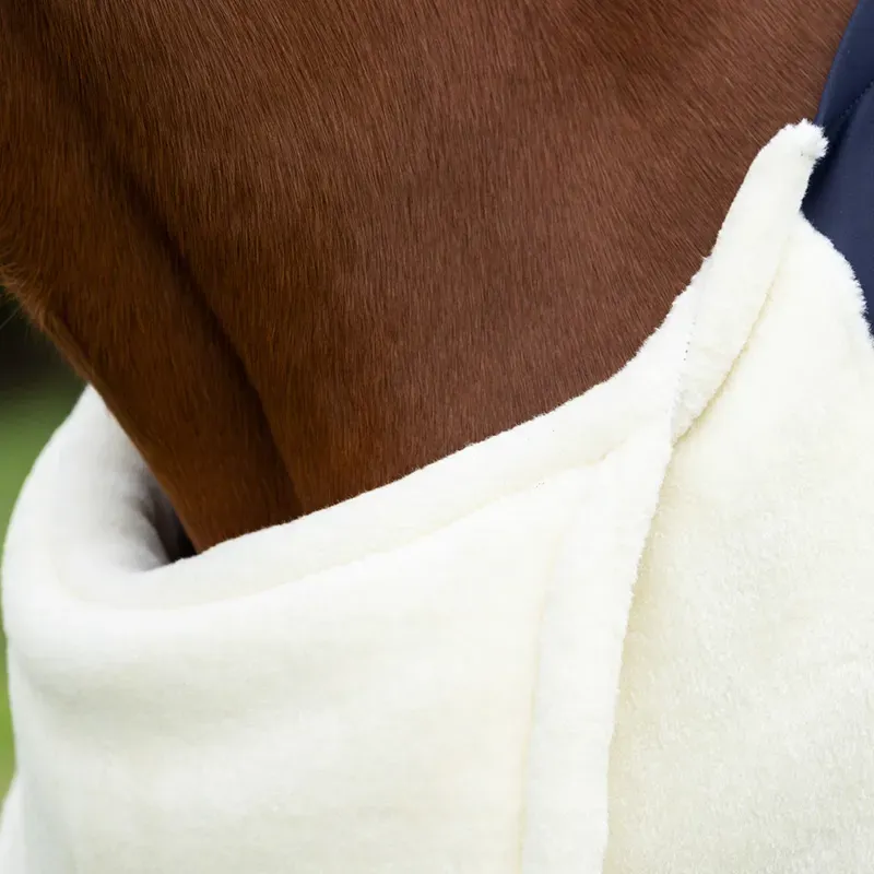 Hy Equestrian Lycra Shoulder Vest with Faux Fur Bib in Navy-1