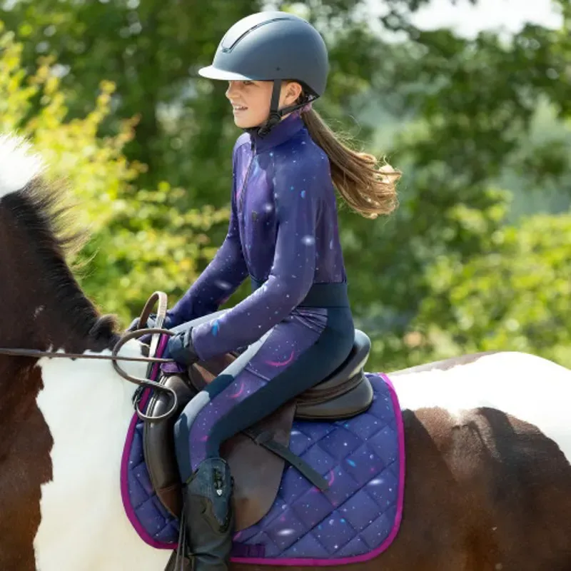 Hy Equestrian Out Of This World Saddle Pad in Navy/Magenta-1