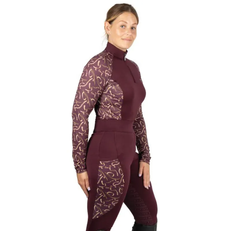 Hy Equestrian Elevate Heritage Base Layer in Berry-1
