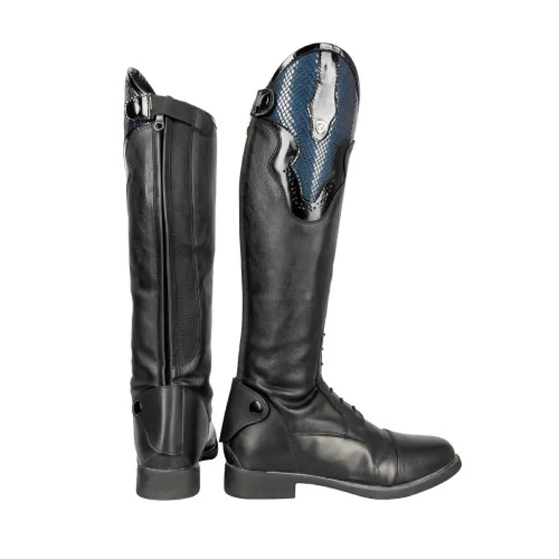 Hy Equestrian Children's Bolono Riding Boots in Black/Blue-1