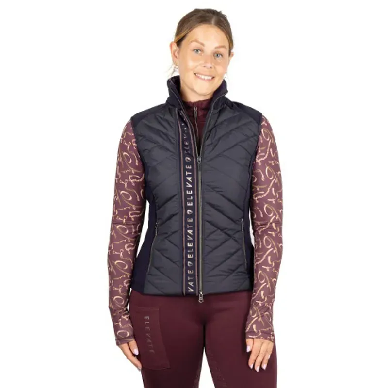 Hy Equestrian Elevate Style Gilet in Navy/Berry
