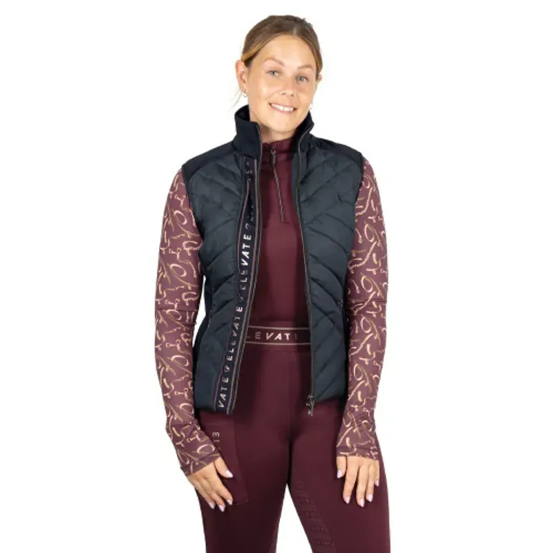Hy Equestrian Elevate Style Gilet in Navy/Berry-1