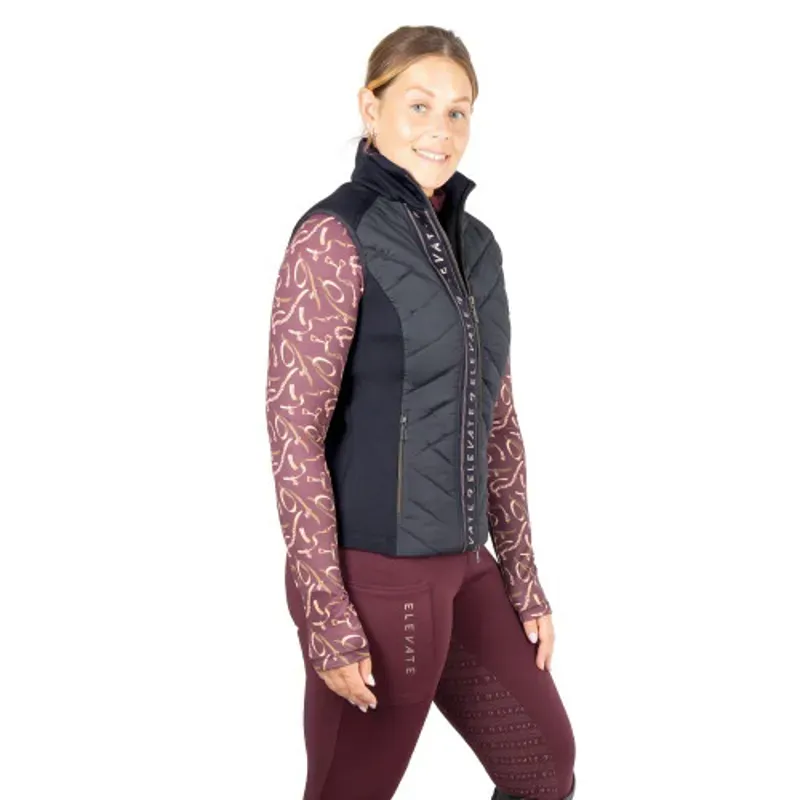 Hy Equestrian Elevate Style Gilet in Navy/Berry-2