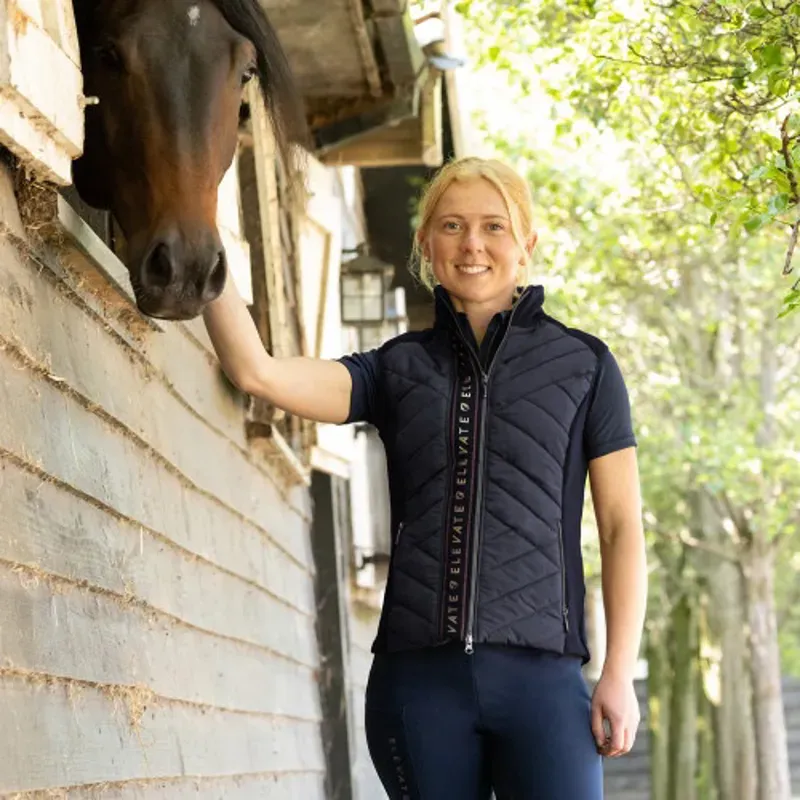 Hy Equestrian Elevate Style Gilet in Navy/Berry-4