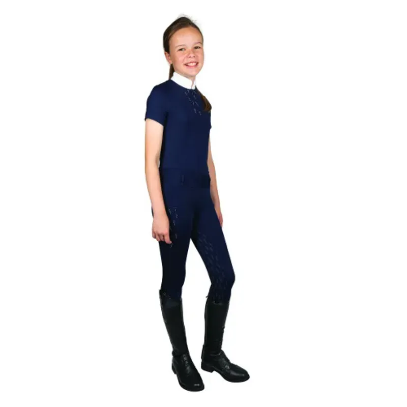 Hy Equestrian Children's Roka Reign Riding Tights in Navy