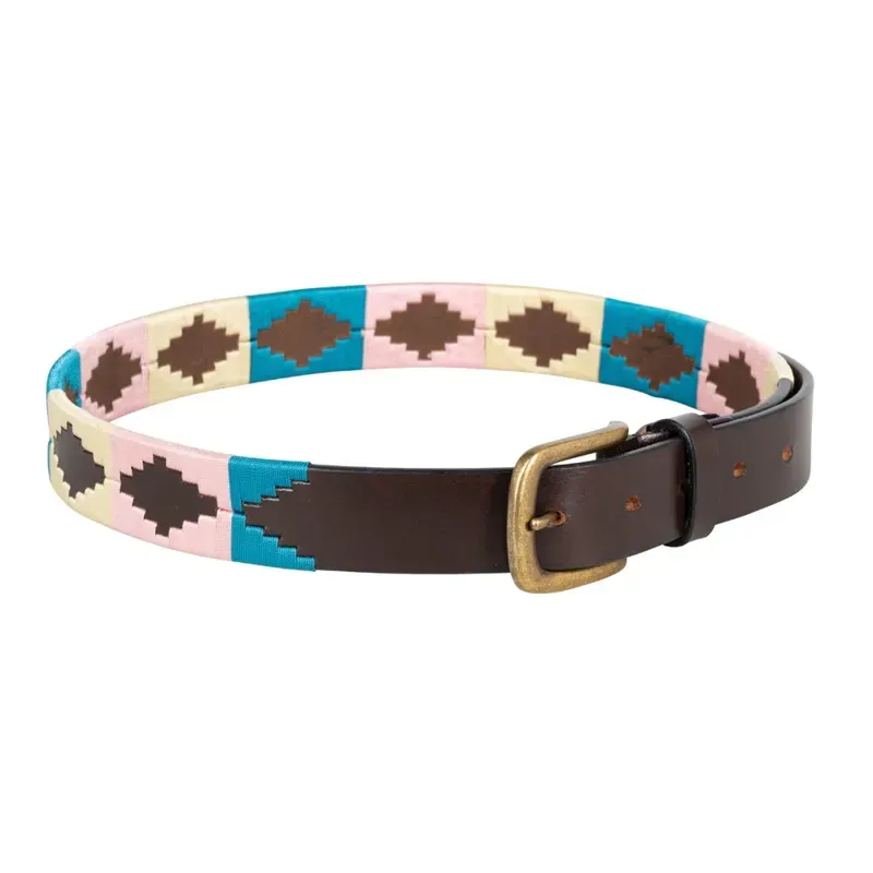 Hy Equestrian Elevate Polo Belt in Blue/Pink/Vanilla