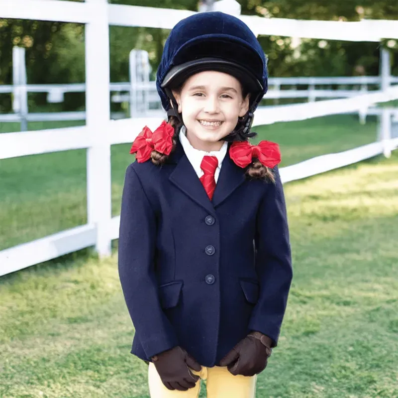 Equetech Junior Windsor Show Pony Riding Jacket in Navy-1