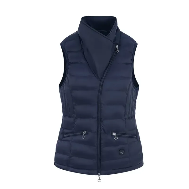 Equetech Inferno Asymmetrical Heated Gilet in Navy