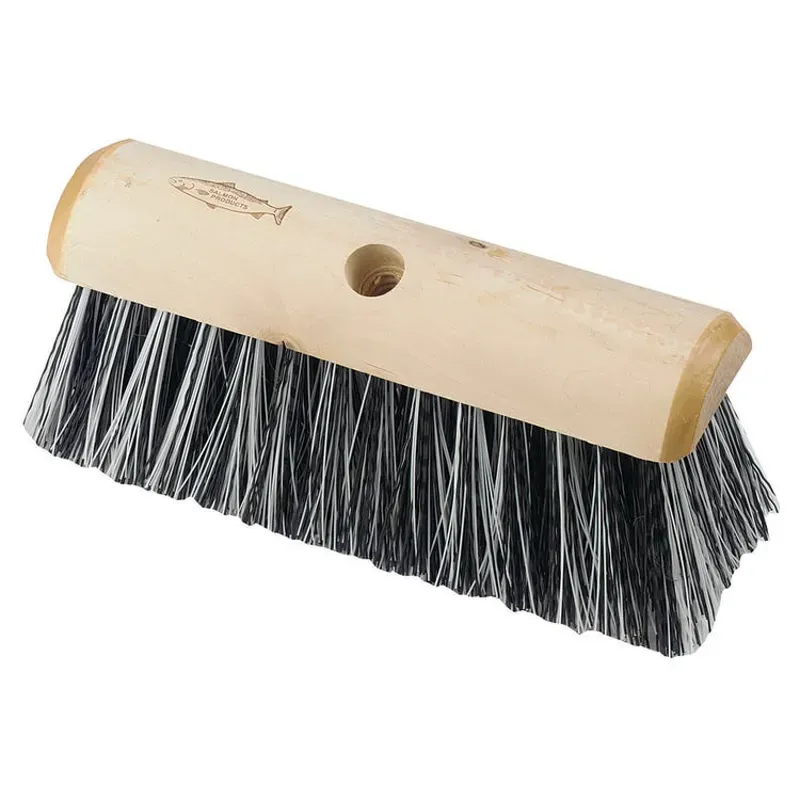 Hill Brush Small Scavenger Yard Broom Head in Black/White