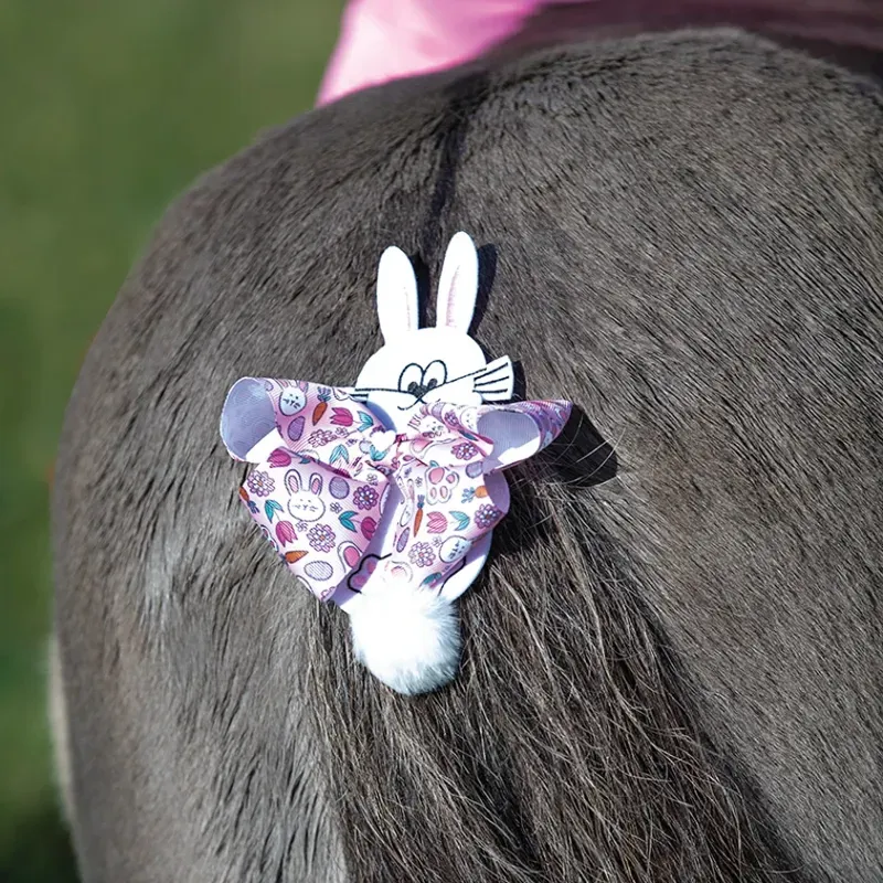 Equetech One Size Bunny Rabbit Horse Tail Bow in Pink-1