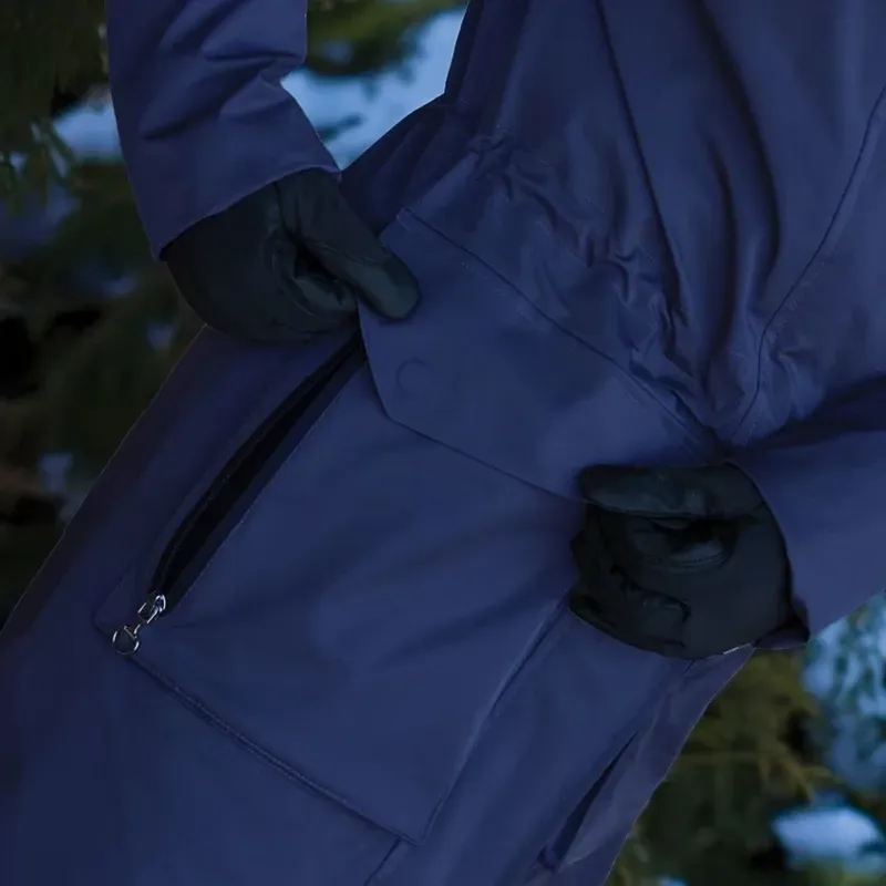 Equetech Inferno Long Heated Waterproof Riding Coat in Navy-5