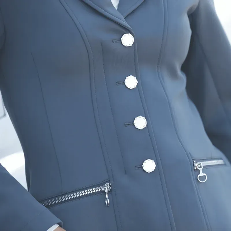 Equetech Crystal Showerproof Competition Jacket in Grey/Silver-3