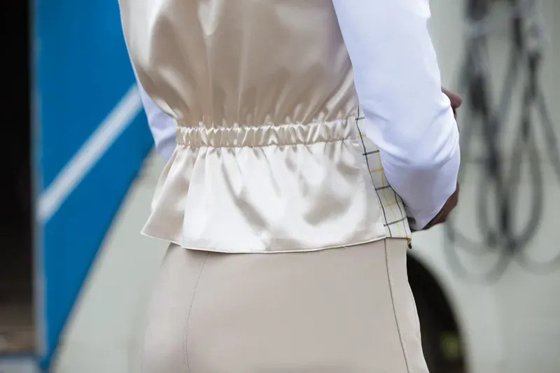 Equetech Classic Tattersall Check Waistcoat in Red/Black-2