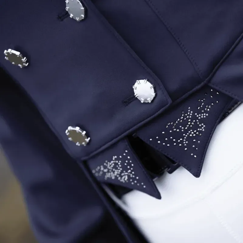 Equetech Premiere Crystal Dressage Tailcoat in Navy/Silver-2