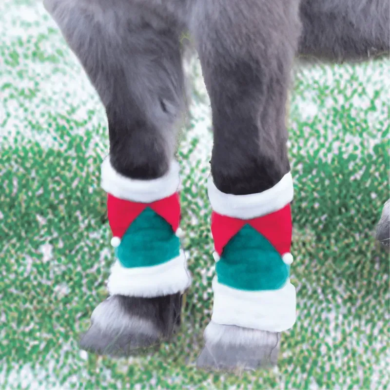 Equetech Festive Elf Horse Leg Wraps in Green-1