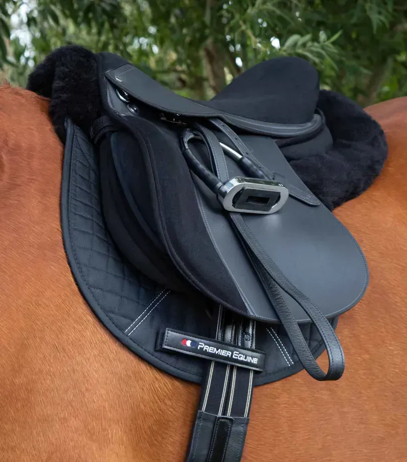 Premier Equine Merino Wool GP/Jump Numnah in Black/Black-1