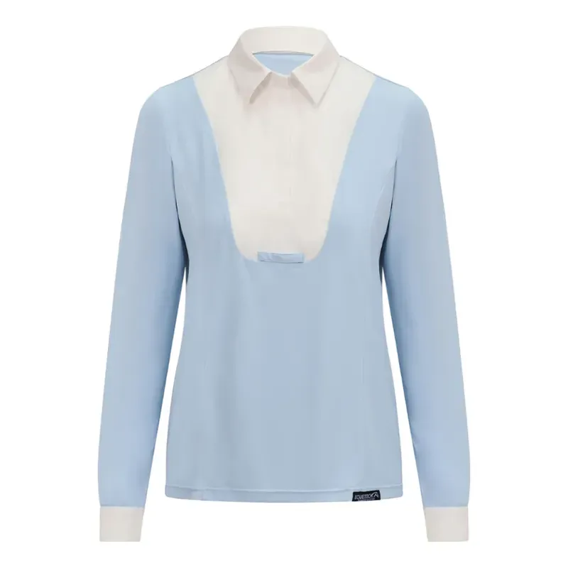 Equetech AirStride Combination Show Shirt in Light Blue/White