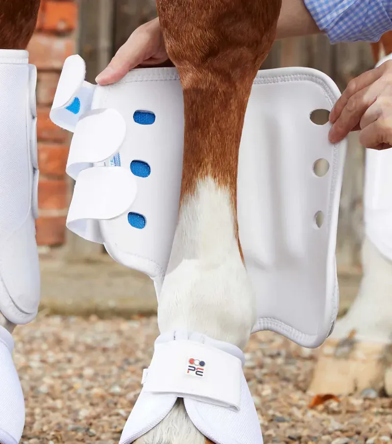 Premier Equine Air Cooled Original Eventing Boots in White-2